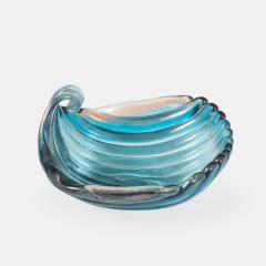 Carlo Scarpa Rare Sculptural Blue Glass Shell Dish by Carlo Scarpa for Venini - 4584459