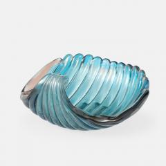 Carlo Scarpa Rare Sculptural Blue Glass Shell Dish by Carlo Scarpa for Venini - 4584461