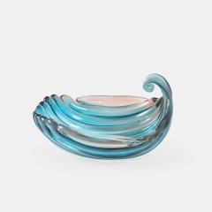 Carlo Scarpa Rare Sculptural Blue Glass Shell Dish by Carlo Scarpa for Venini - 4584467