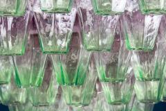 Carlo Scarpa Striking Poliedri Pink and Green Murano Glass Chandelier 1970 - 2155189