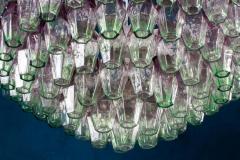 Carlo Scarpa Striking Poliedri Pink and Green Murano Glass Chandelier 1970 - 2155190