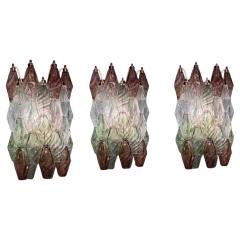 Carlo Scarpa Three Poliedri Sconces or Wall Lights Carlo Scarpa Venini Variation 1980 - 4478926