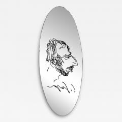 Carlo Scarpa Vintage 20th Century Mirror with Autoportrait of Carlo Scarpa for Gavina - 3614909