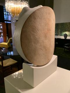 Carlo Zauli Carlo Zauli circular abstract sculpture in white stoneware 1970s - 3955638