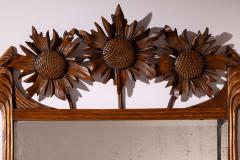 Carlo Zen Art nouveau wall mirror in beech by Carlo Zen Italy 1920s - 4473179