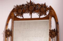 Carlo Zen Art nouveau wall mirror in beech by Carlo Zen Italy 1920s - 4473197