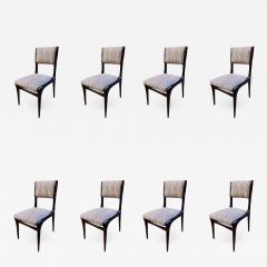 Carlo de Carli Carlo de Carli Chairs Set of 8 Reupholstered with Vintage Fabric Italy - 1468647