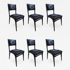 Carlo de Carli Carlo de Carli Chairs Set of Six Reupholstery with Fabric by Fornasetti - 571104