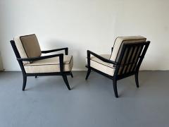 Carlo de Carli Carlo di Carli A Pair of Black Lacquer Arm Chairs Carlo diCarli 1950s - 4602148