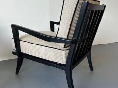 Carlo de Carli Carlo di Carli A Pair of Black Lacquer Arm Chairs Carlo diCarli 1950s - 4602167