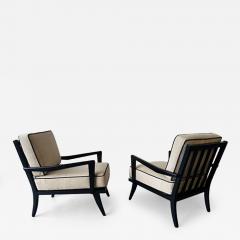 Carlo de Carli Carlo di Carli A Pair of Black Lacquer Arm Chairs Carlo diCarli 1950s - 4603629