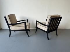 Carlo de Carli Carlo di Carli A Pair of Black Lacquer Arm Chairs Carlo diCarli 1950s - 4613511