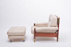 Carlo de Carli Carlo di Carli Beige Midcentury Lounge Chair with Ottoman Model Sella by Carlo de Carli - 1961377