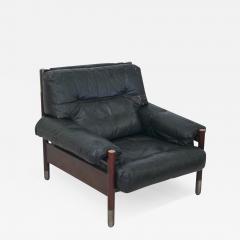 Carlo de Carli Carlo di Carli Black Midcentury Lounge Chair with Ottoman Model Sella by Carlo de Carli 1960s - 3149911
