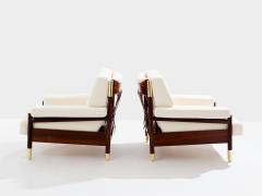 Carlo de Carli Carlo di Carli Carlo De Carli pair of armchairs rosewood brass leather 1966 - 4124682
