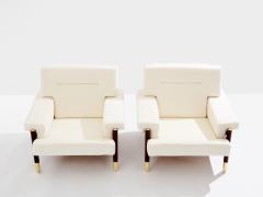 Carlo de Carli Carlo di Carli Carlo De Carli pair of armchairs rosewood brass leather 1966 - 4124683
