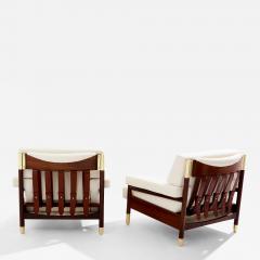 Carlo de Carli Carlo di Carli Carlo De Carli pair of armchairs rosewood brass leather 1966 - 4125271