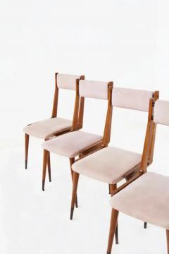 Carlo de Carli Carlo di Carli Carlo de Carli Wooden Chairs in Brass and Velvet Attr - 3657822