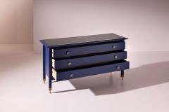 Carlo de Carli Carlo di Carli Carlo de Carli chest of drawers in blue lacquered wood by Sormani Italy 1960s - 4415264