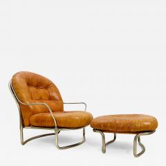 Carlo de Carli Carlo di Carli Mid Century Modern 915 Leather Armchair Ottoman by Carlo de Carli - 2730994