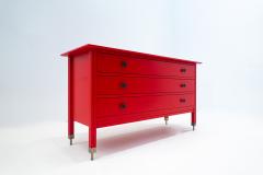Carlo de Carli Carlo di Carli Mid Century Modern Red Chest of Drawers by Carlo di Carli for Sormani - 2769563
