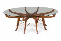 Carlo de Carli Carlo di Carli Modern Mahogany Steel Glass Coffee Table Attributed to Carlo de Carli  - 4272996