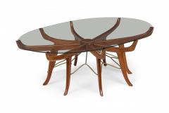 Carlo de Carli Carlo di Carli Modern Mahogany Steel Glass Coffee Table Attributed to Carlo de Carli  - 4272998