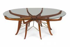 Carlo de Carli Carlo di Carli Modern Mahogany Steel Glass Coffee Table Attributed to Carlo de Carli  - 4272999