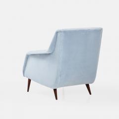 Carlo de Carli Carlo di Carli Pair of Lounge Chairs Model 802 in Light Blue Velvet by Carlo de Carli - 3230718