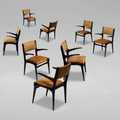 Carlo de Carli Carlo di Carli Rare set of eight dining chairs Model 585 - 3652521