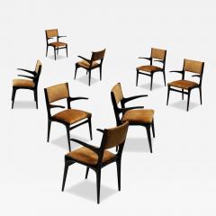 Carlo de Carli Carlo di Carli Rare set of eight dining chairs Model 585 - 3655246