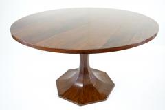 Carlo de Carli Carlo di Carli stunning Carlo De Carli large wood veneer round pedestal dining table 1960 - 2752321