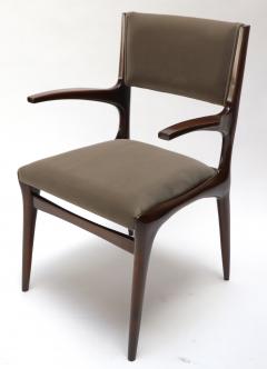 Carlo de Carli Set of 12 Carlo de Carli 1950s Velvet Dining Chairs with Arms - 283383