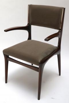 Carlo de Carli Set of 12 Carlo de Carli 1950s Velvet Dining Chairs with Arms - 283384