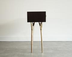 Carlos Solano Granda Crescent Console Table in Brass and Espresso Walnut by Stamford Modern - 4565225