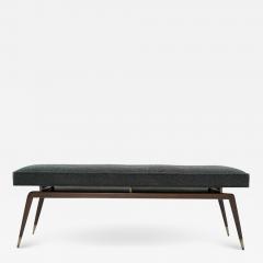 Carlos Solano Granda Gio Walnut Bench in Charcoal Boucl  - 1607283