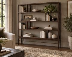Carlos Solano Granda Linear Bookcase in Espresso Walnut by Stamford Modern - 4777581