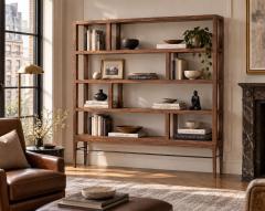 Carlos Solano Granda Linear Bookcase in Natural Walnut by Stamford Modern - 4779245