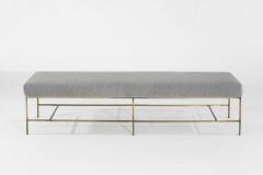 Carlos Solano Granda Stamford Moderns Architectural Brass Bench in Royal Alpaca - 1391189
