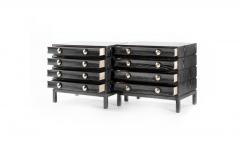 Carlos Solano Granda Stamford Moderns Stacked Bedside Tables in Black Ceruse - 1390623