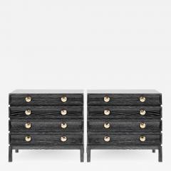 Carlos Solano Granda Stamford Moderns Stacked Bedside Tables in Black Ceruse - 1393439