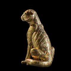 Carlos del Conde Mid Century Welded Brass Leopard Cat Signed Sculpture - 4534335