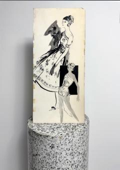 Carlyn Beckman Friedman Female Fashion Illustrator Mid Century Pen and Ink - 4576507