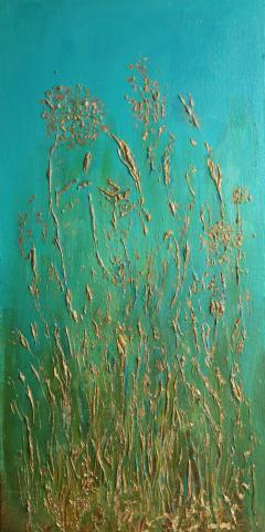 Carolyn Miller Golden Grasses Contemporary Diptych - 3273318