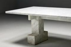 Carrara Marble Table Italy 1970s - 3427264