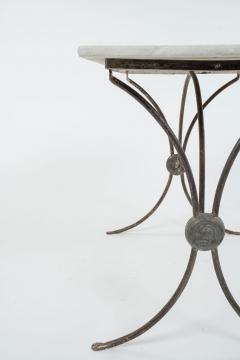 Carrara Marble Top French Iron Garden Table - 3087068