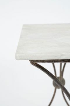 Carrara Marble Top French Iron Garden Table - 3087069