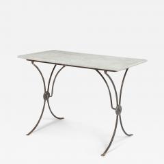 Carrara Marble Top French Iron Garden Table - 3088790