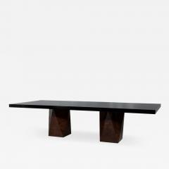 Carrocel Custom Burl Walnut Dining Table with Geometric Base - 2002223