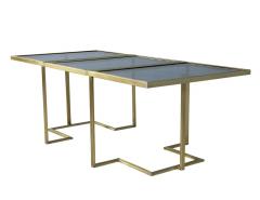 Carrocel Custom Modern Brass Glass Expandable Table - 1997701